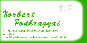 norbert podhragyai business card